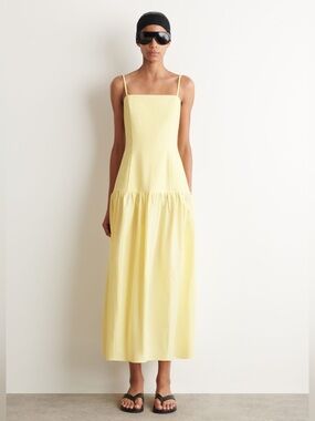 COS Pale Yellow Spaghetti-Strap Maxi Dress